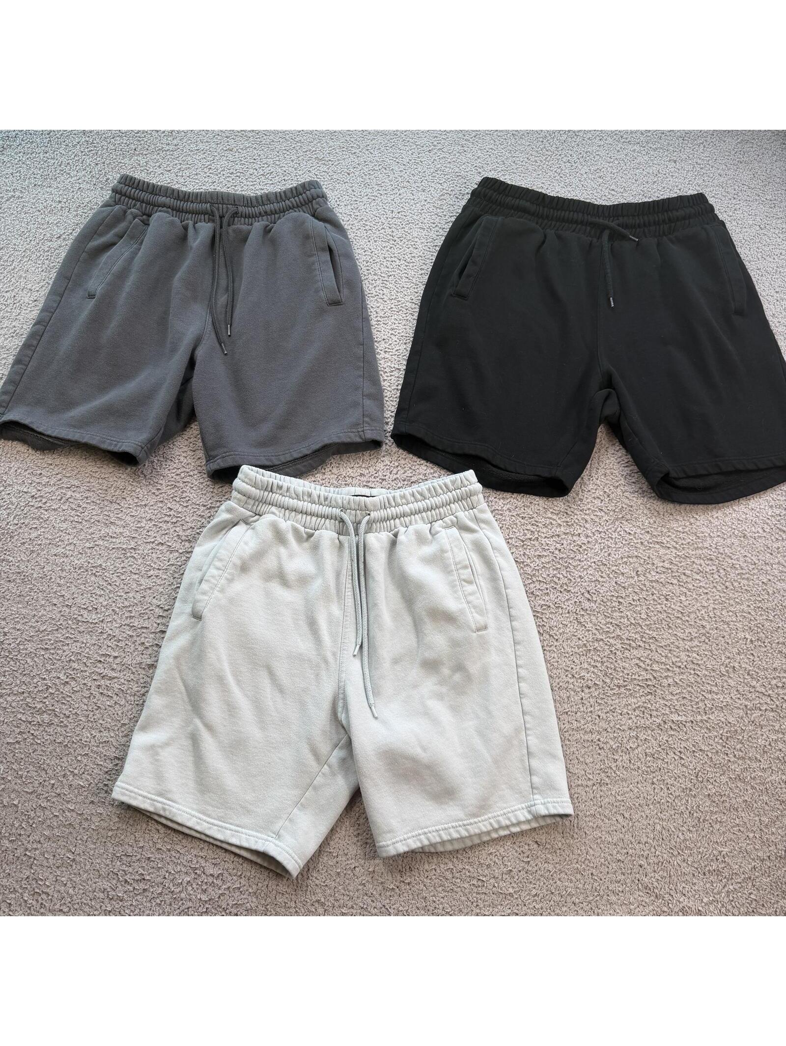 H&M Lot Of 3 Mens M Regular Fit Fleece Sweat Shorts Gray Black Light Blue Shorts